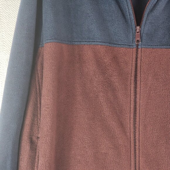 Columbia Sportswear Navy and Burgundy Full Zip Poly Fleece LS Sweater Jacket XXL - Picture 10 of 16